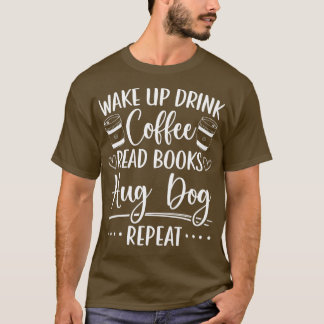 Camiseta Livros Cães Café Leitura de Bookworm