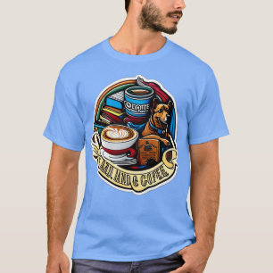 Camiseta livros, café e cães e justiça social