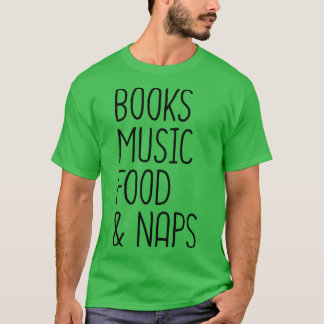 Camiseta Livros, Comida De Música E Novatos 2