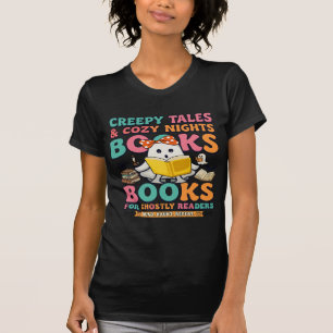 Camiseta Livros Contos Sinistros Fantasmas Leitura Teia de