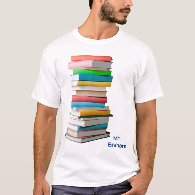 Camiseta Livros de Apreciação de Professores Personalizados (Frente)