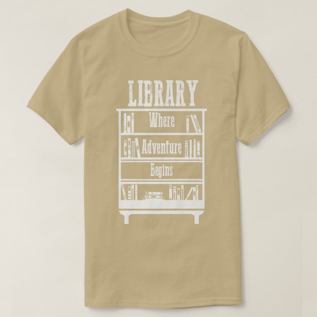 Camiseta Livros de Biblioteca onde Começa a Aventura (Frente do Design)