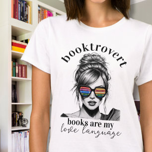 Camiseta Livros De Booktrovert São Os Meus Escritores De Li