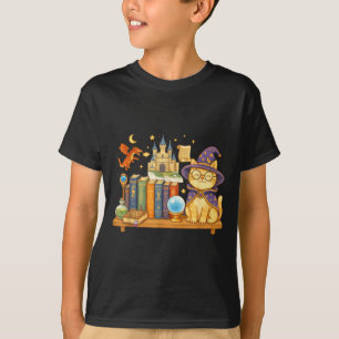 Camiseta Livros de bruxa de gato kawaii fofos