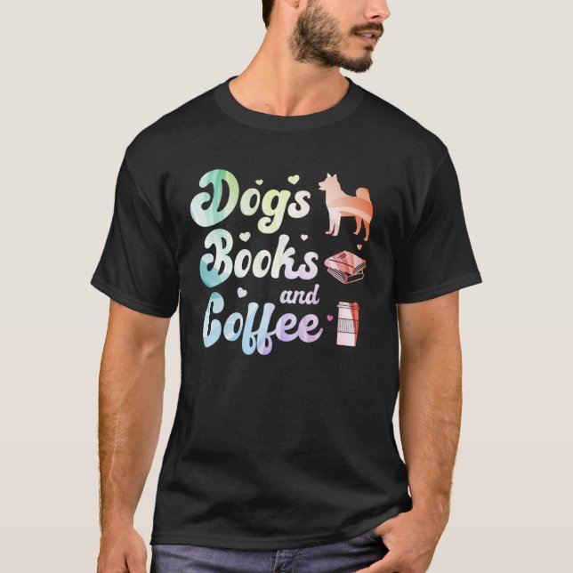 Camiseta Livros De Cães E Café 2 (Frente)