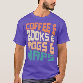 Camiseta Livros De Café E Cachorros, Cachorros, Cachorros,