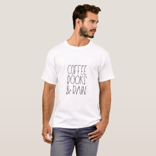 Camiseta Livros de Café e Chuva