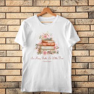 Camiseta Livros de Citações Personalizadas e Rosas Pink Vin