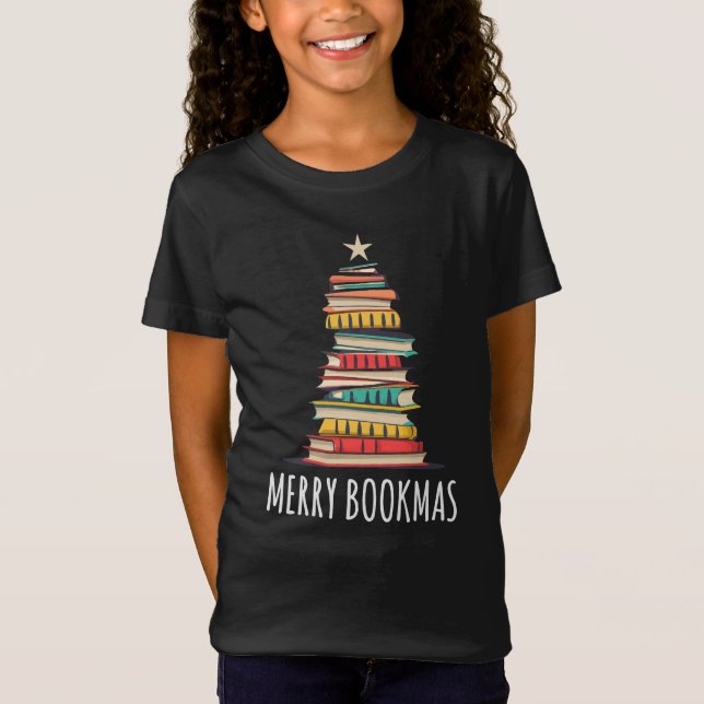 Camiseta Livros de Feliz da Árvore de Natal (Frente)