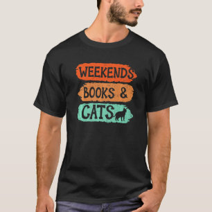 Camiseta Livros De Fins De Semana E Gatinho De Cats Bookaho