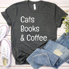 Camiseta Livros de gatos e café / Gatos Sobrevivente mãe ne