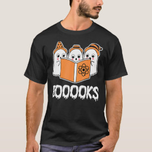 Camiseta Livros de Halloween Livros de fantasmas bonitos le