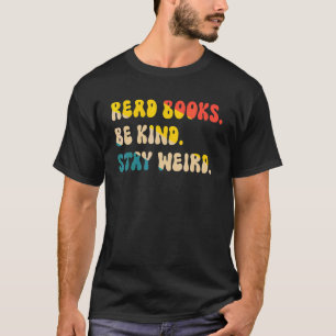 Camiseta Livros de Leitura de Cor Retro Seja Legal Fique Es