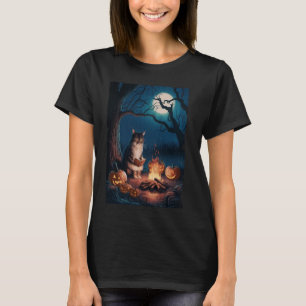 Camiseta Livros de Leitura de Gatos Negros Pumpkin Outono P