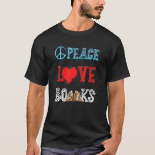 Camiseta Livros de Paz Livros de Amor Livro do Verme Leitur