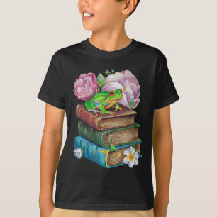 Camiseta Livros de Rã Inspiradores Arte Animais Gráficos pa