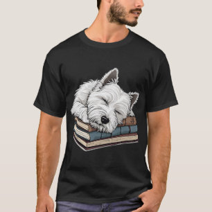 Camiseta Livros de Terrier Branco do West Highland Raça de 