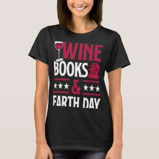 Camiseta Livros De Vinho E Livro De Adoração De Vinho Verme