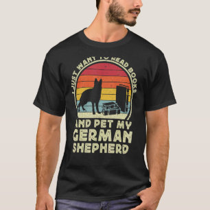 Camiseta Livros E Cachorros German shepherd Lendo A Mãe SPG