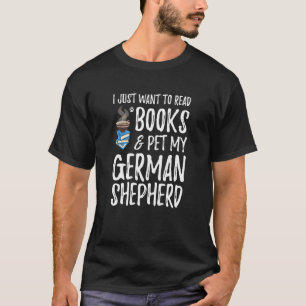 Camiseta Livros E Cachorros German shepherd, Mãe Ou Ideia D