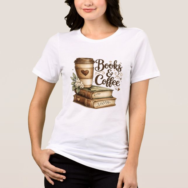 Camiseta Livros e Café (Frente)