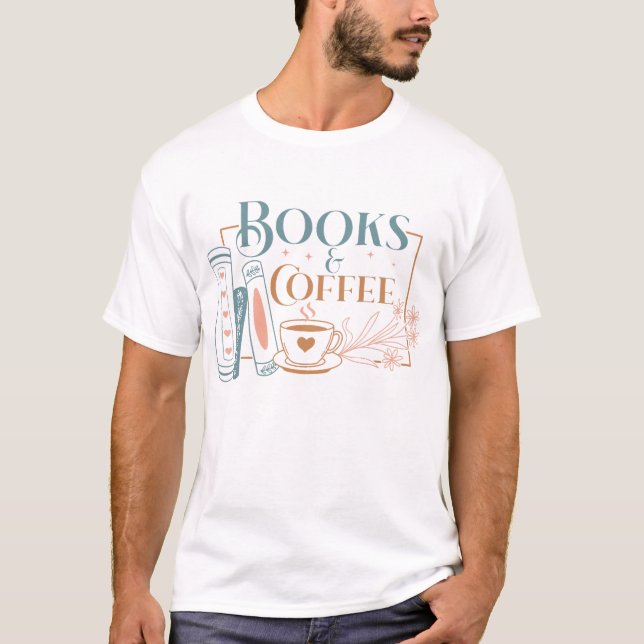 Camiseta Livros E Café (Frente)
