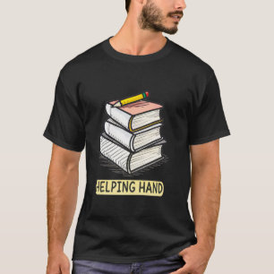 Camiseta Livros e Design de Lápis Mão Ajudadora Criativa