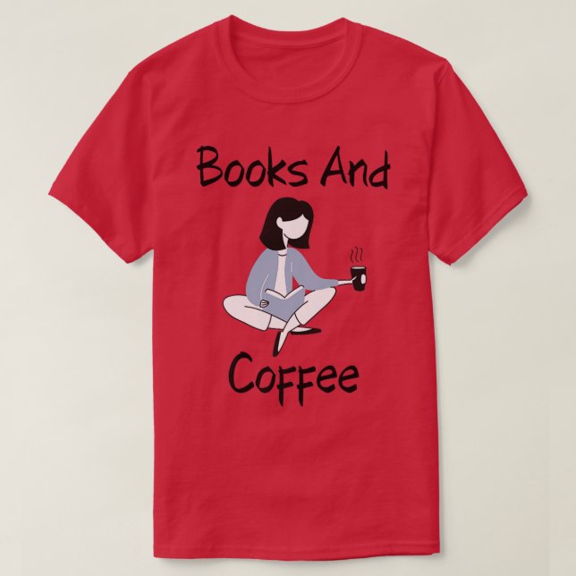 Camiseta Livros e Garota do Café (Frente do Design)