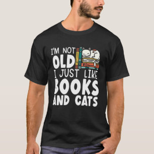 Camiseta Livros E Gatos De Animais