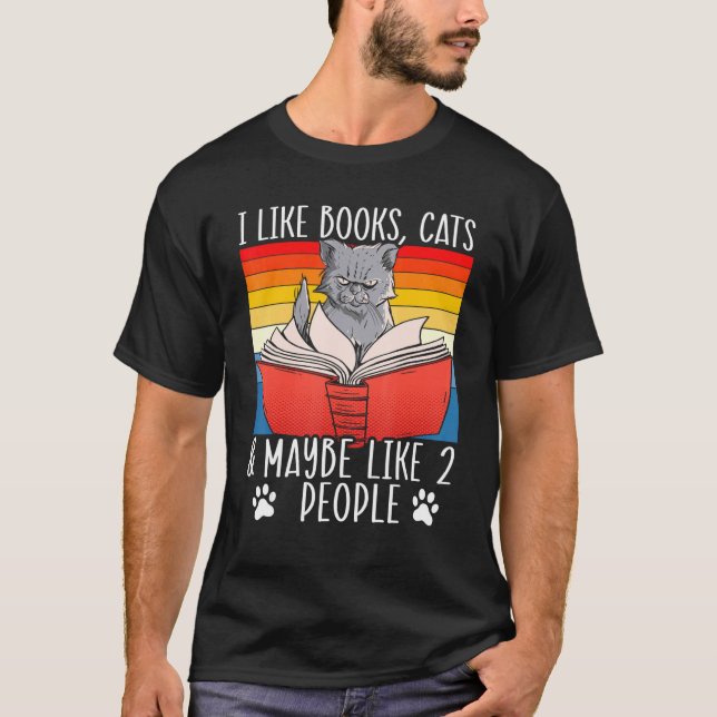 Camiseta Livros E Gatos De Gato De Amor (Frente)