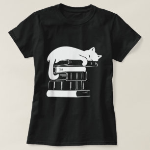 Camiseta Livros E Gatos Gatos Pão De Gato