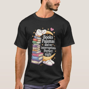Camiseta Livros E Pijamas Humor Divertido De Leitura Biblio