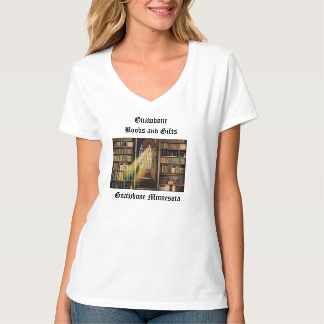 Camiseta livros e presentes Gnawbone (Frente)