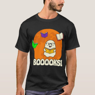 Camiseta Livros Fantasma Lendo Livros Engraçados