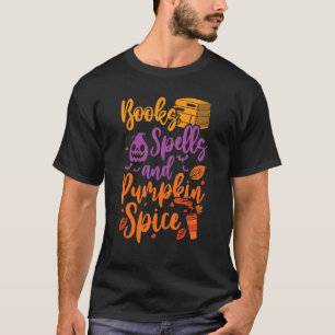 Camiseta Livros Feitiços Pumpkin Spice Book Cute Ghost Hall