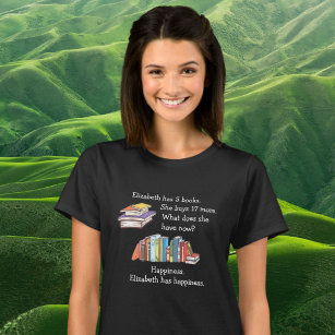 Camiseta Livros = Felicidade, Amor à Leitura
