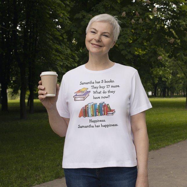 Camiseta Livros = Felicidade, Amor à Leitura (Criador carregado)