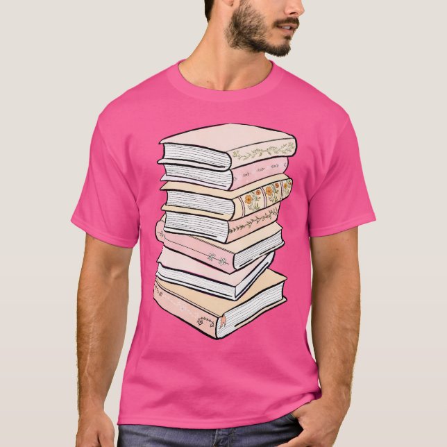 Camiseta Livros Florais Pastel (Frente)
