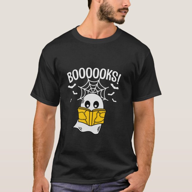 Camiseta Livros Ghost Boo Lê Biblioteca de Livros Professor (Frente)