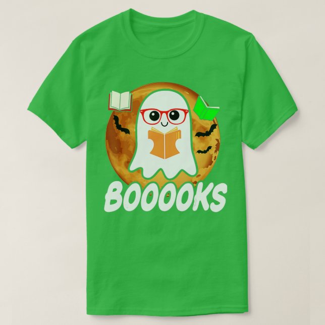 Camiseta Livros Ghost Boo Lê Biblioteca de Livros Professor (Frente do Design)