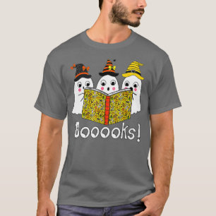 Camiseta Livros! Ghost Boo Leitura de Livros Fácil Hallowee