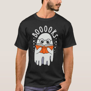 Camiseta Livros! Ghost Lendo Biblioteca de Livros de Folha