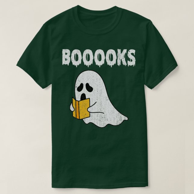 Camiseta Livros! Ghost Lendo Biblioteca de Livros de Folha  (Frente do Design)