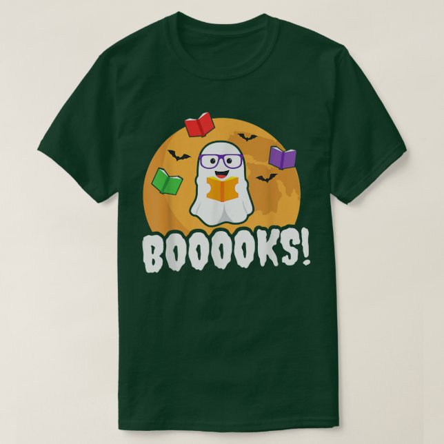 Camiseta Livros Ghost T Boo Lê Biblioteca Livros Gift Engra (Frente do Design)