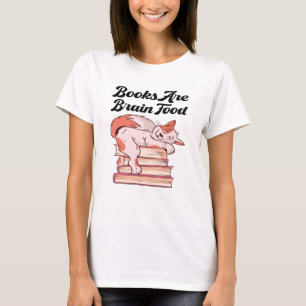 Camiseta Livros - Livros São Comida Cerebral