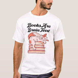 Camiseta Livros - Os Livros São Comida Cerebral