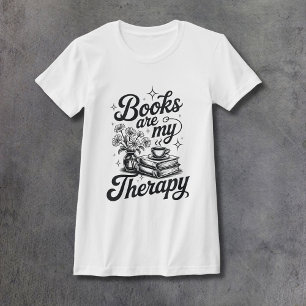 Camiseta Livros são Terapia Feminino Ajustado