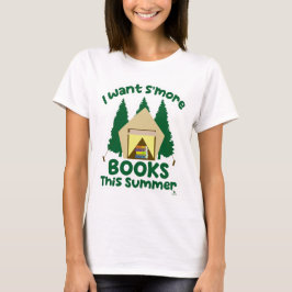 Camiseta Livros Smore Verão Slogan Divertido de Leitura