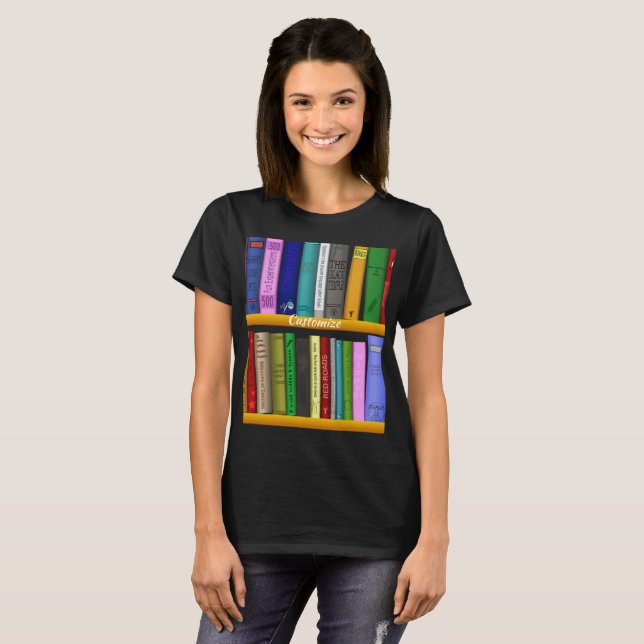 Camiseta Livros sobre prateleiras Thunder_Cove (Frente Completa)