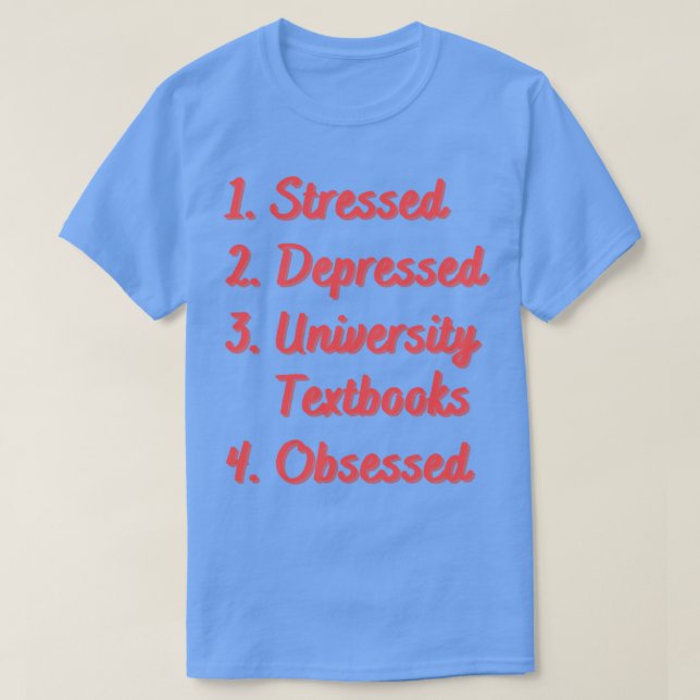 Camiseta Livros sobre Universidade Deprimidos (Frente do Design)